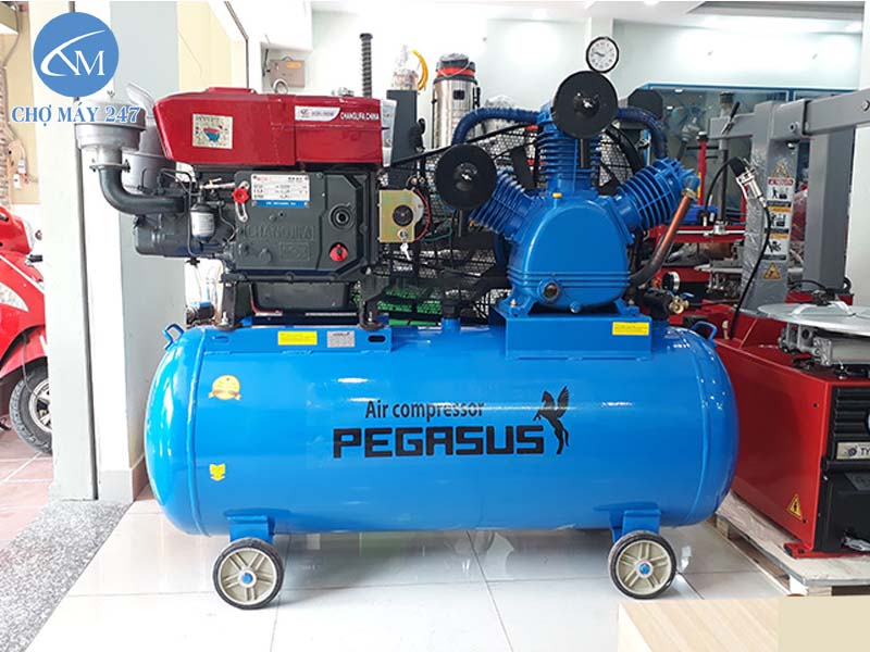 Máy nén khí chạy dầu Diesel Pegasus TM-W-2.0/12.5-500L/20HP dung tích bình chứa lớn