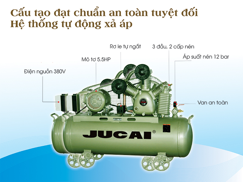 Máy nén khí Jucai AW40012 cấu tạo chất lượng cao