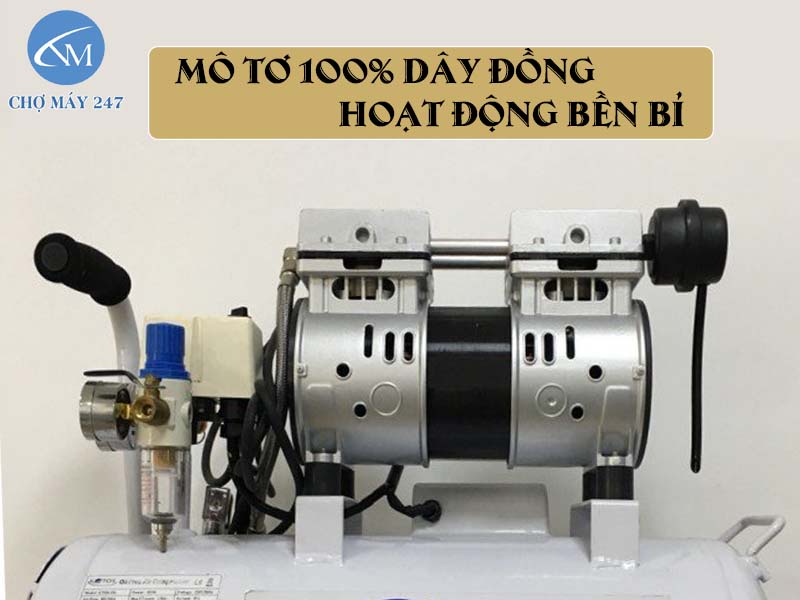 Máy nén khí không dầu Kotos HD550/0.75HP/25L/220V motor khỏe, hoạt động bền bỉ