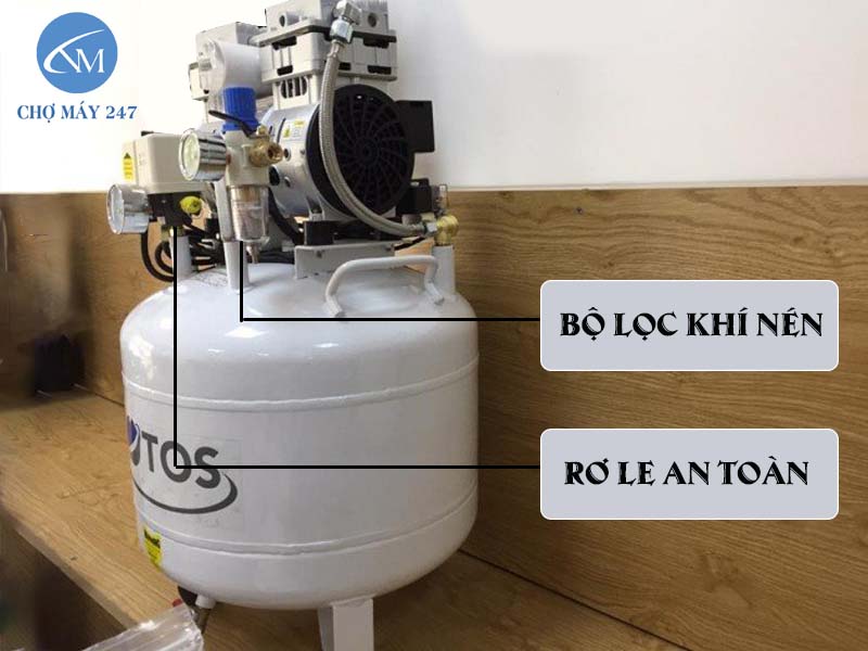 Máy nén khí không dầu Kotos HD750/1HP/40L/220V an toàn cho người dùng