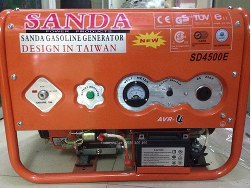 Máy phát điện mini gia đình Sanda SD4500E