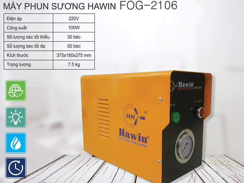 bộ thiết bị phun sương làm mát Đài Loan 50 béc Fog 2106
