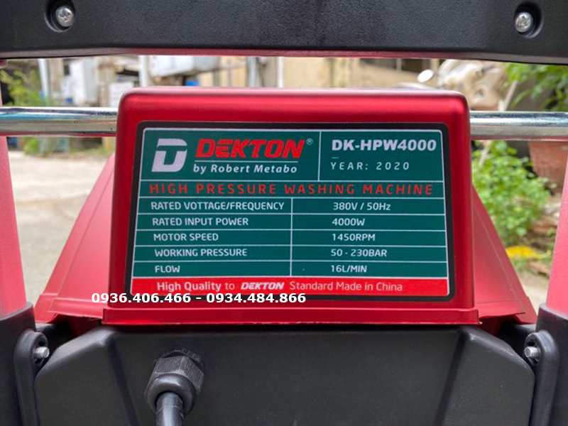 Máy rửa xe cao áp 4Kw Dekton DK-HPW4000