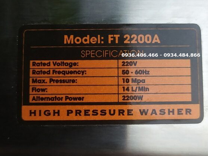 Máy rửa xe cao áp 2.2KW Fanton FT 2200A