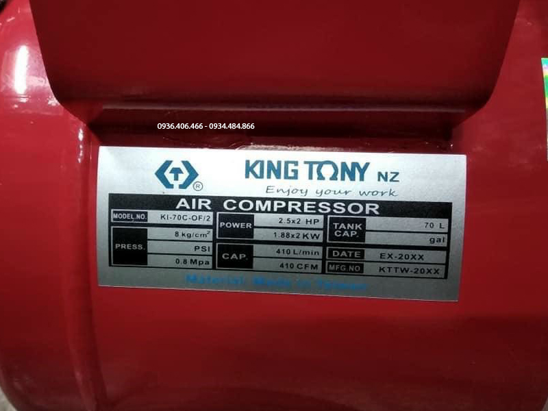Máy nén khí không dầu Đài Loan King Tony KI-70C-F/2