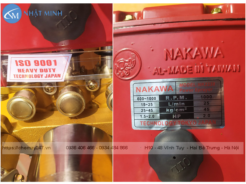 Đầu bơm máy rửa xe dây đai Nakawa NK-2238