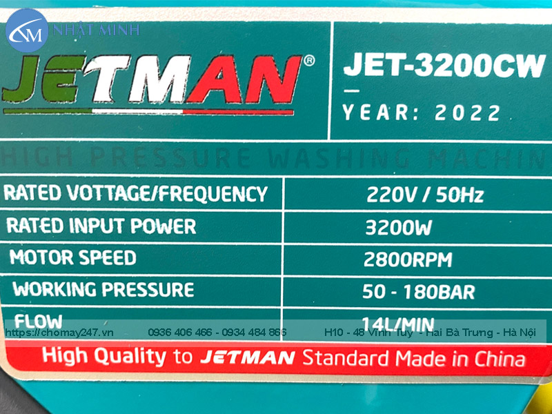Máy rửa xe 3200w Jetman Jet-3200cw có rulo cuộn