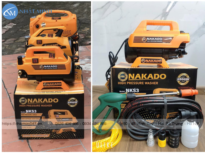 Máy rửa xe mini 2500w Nakado NKS3