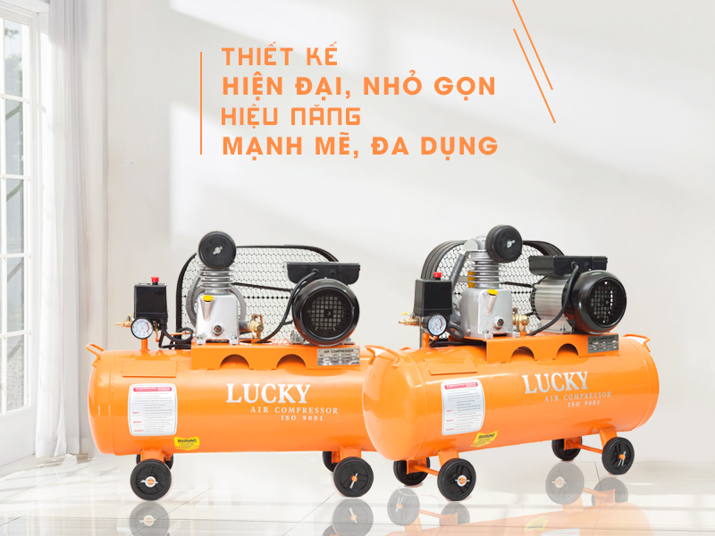 Máy nén khí Lucky FXL-0.036/8 sở hữu thiết kế hiện đại, an toàn