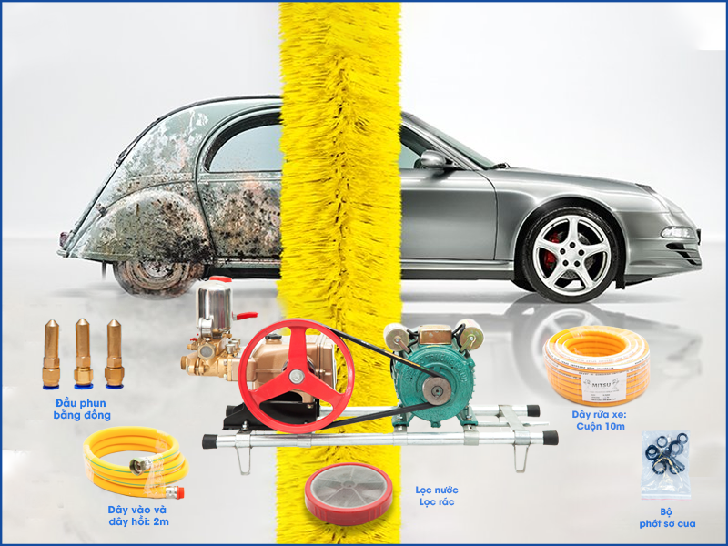 Máy rửa xe dây đai HL50 dễ dàng bảo dưỡng, thay thế phụ kiện