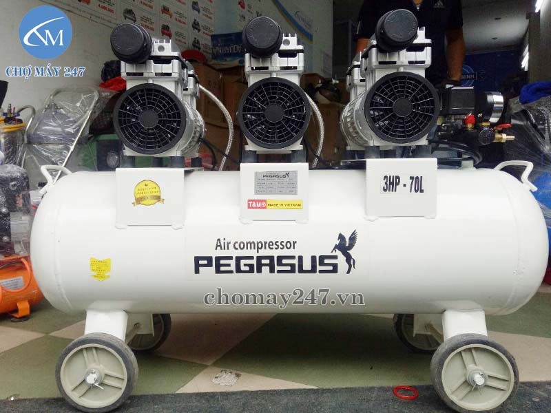 Máy nén khí không dầu Pegasus TM-OF750x3-70L 3HP chính hãng