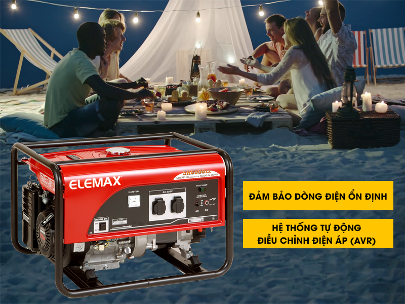 máy phát điện mini gia đình Elemax SH6500EX cung cấp nguồn điện ổn định