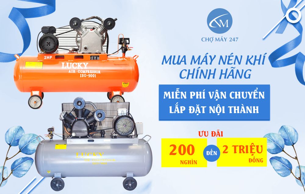 Giảm ngay từ 200 ngàn đến 2 triệu đồng khi mua máy nén khí chính hãng