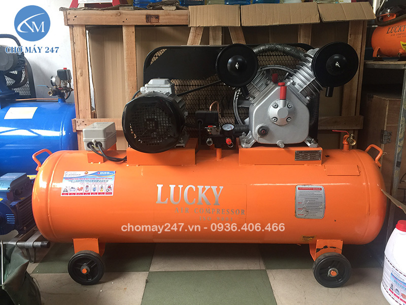 Máy nén khí piston Lucky từ 120 lít - 170 lít ảnh thật, video test máy