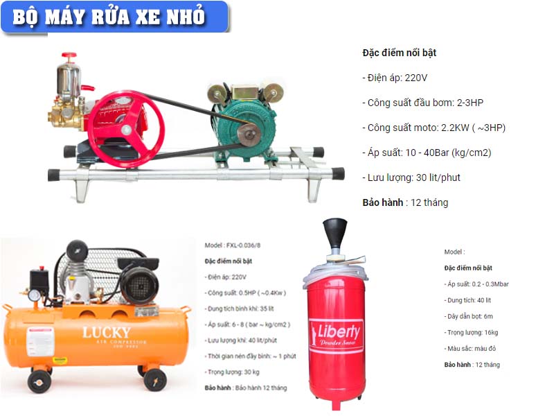 Trọn bộ thiết bị rửa xe đầy đủ giá dưới 20 triệu 