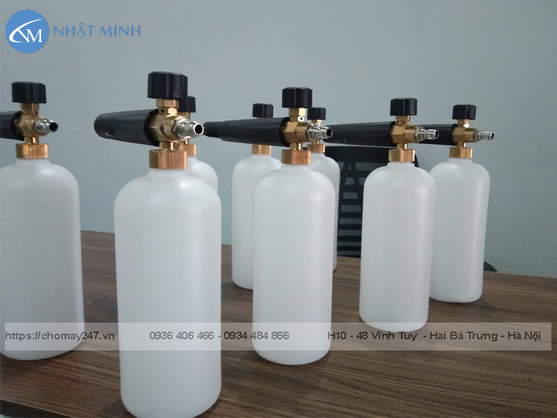 Cách lắp bình bọt tuyết cầm tay cho máy rửa xe dây đai